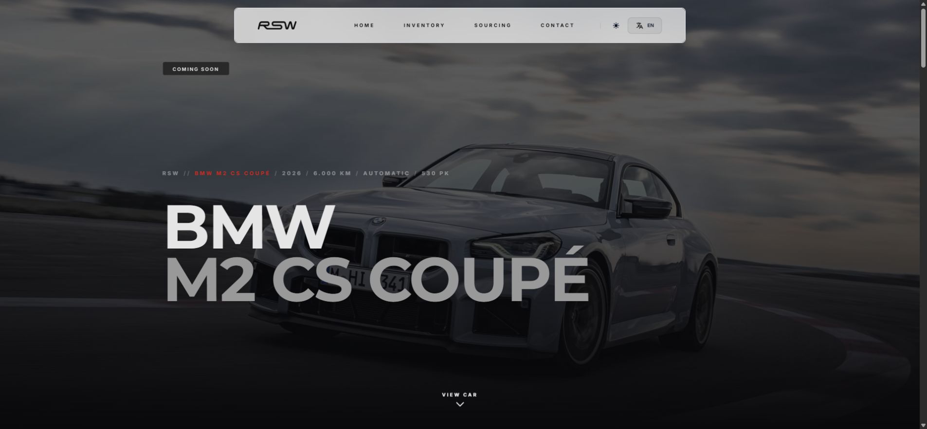 BMW M2 CS Coupé in de hero van RennsportWarehouse